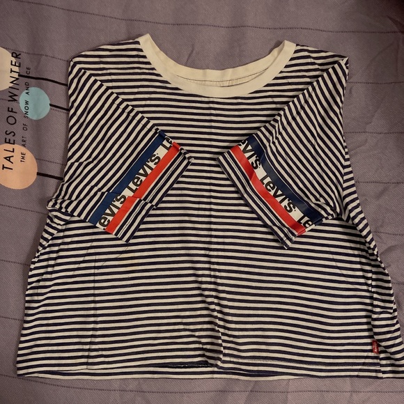 Levis stripe black and white crop top - Picture 1 of 3